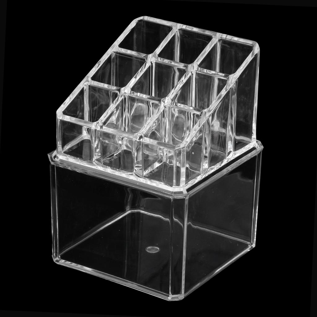 Clear Acrylic Cotton Swab Cosmetic Makeup Case Storage Holder Box B