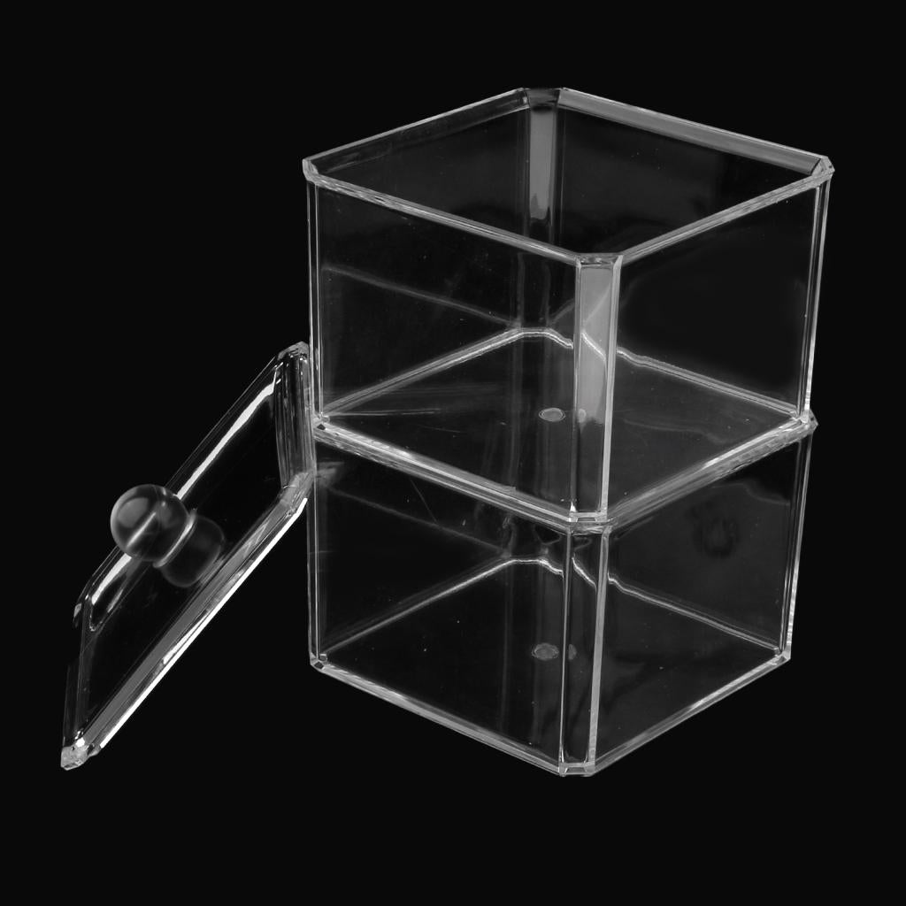 Clear Acrylic Cotton Swab Cosmetic Makeup Case Storage Holder Box C