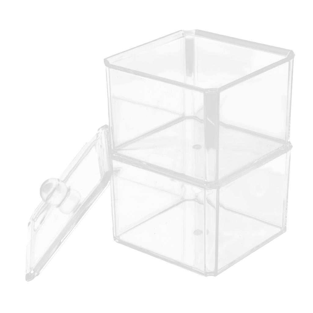 Clear Acrylic Cotton Swab Cosmetic Makeup Case Storage Holder Box C