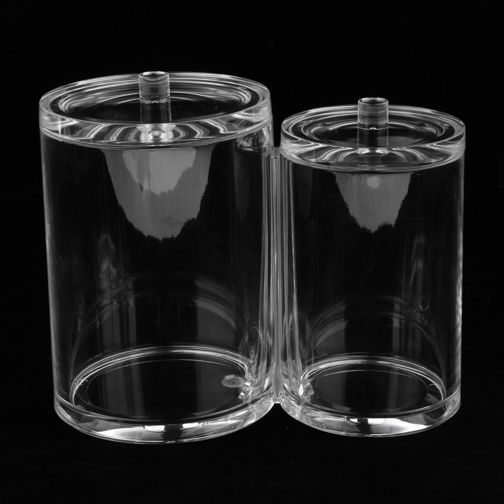 Clear Acrylic Cotton Swab Cosmetic Makeup Case Storage Holder Box E