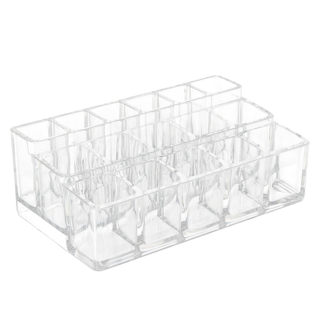 Lipstick Holder Display Stand 16 Deep Slot Acrylic Makeup Organizer Clear