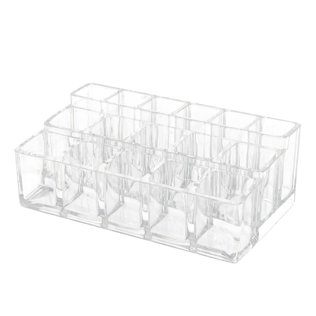 Lipstick Holder Display Stand 16 Deep Slot Acrylic Makeup Organizer Clear