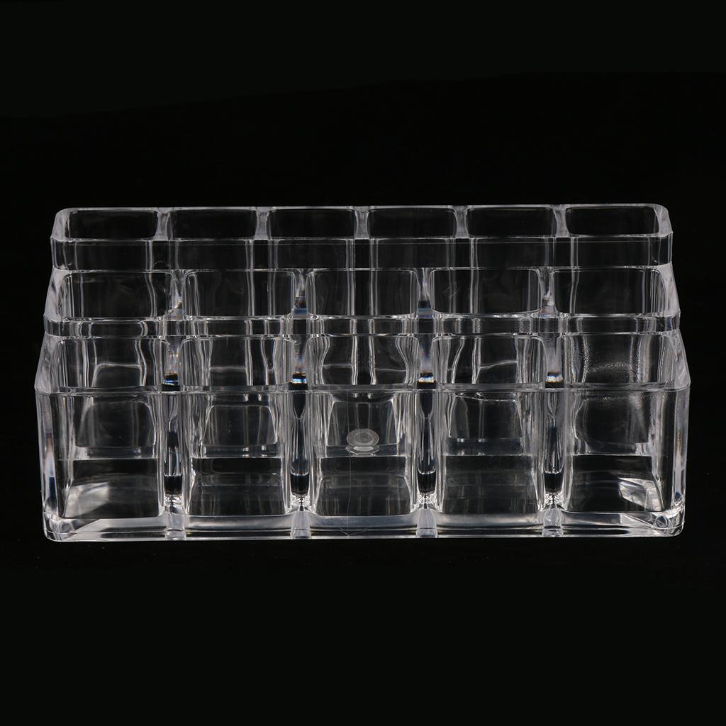 Lipstick Holder Display Stand 16 Deep Slot Acrylic Makeup Organizer Clear