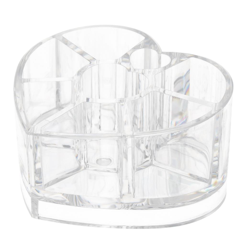 Multi-use Clear Acrylic Makeup Organizer Lipstick Holder Heart Shape