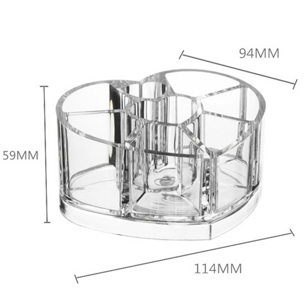 Multi-use Clear Acrylic Makeup Organizer Lipstick Holder Heart Shape