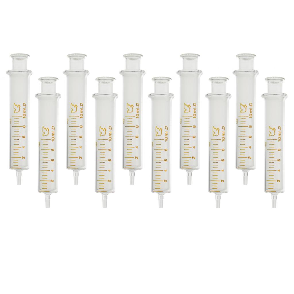 New 10mL Large Diameter Glass Sampler Syringe Scrub Injector(Pack of 10Pcs)