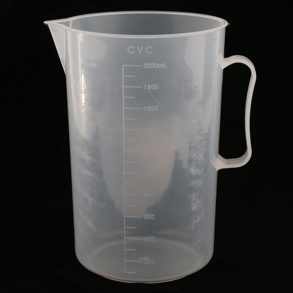 2000ml Plastic Measuring Cup w/ Handle Graduated Beaker Laboratory Equipment