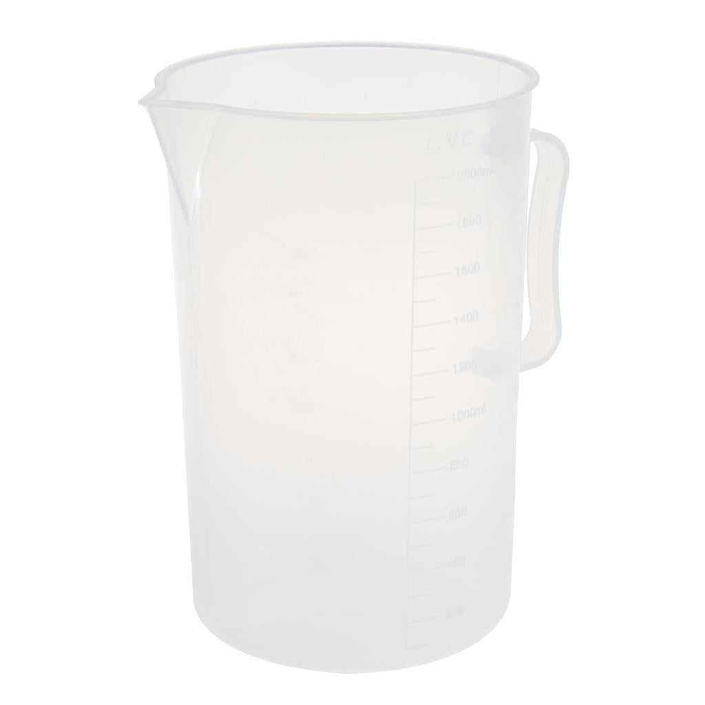 2000ml Plastic Measuring Cup w/ Handle Graduated Beaker Laboratory Equipment