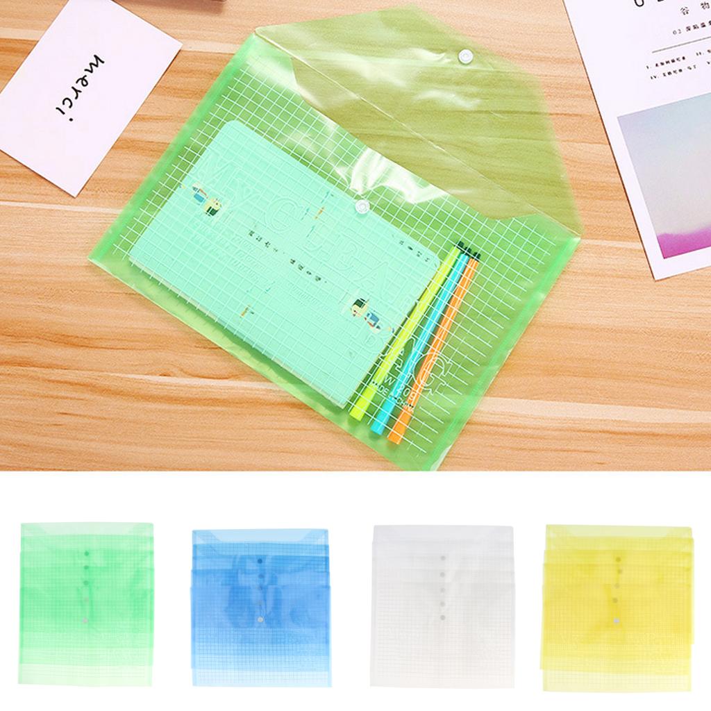 Waterproof A4 Document Bag Storage Pouch Stationery with Snap Button White