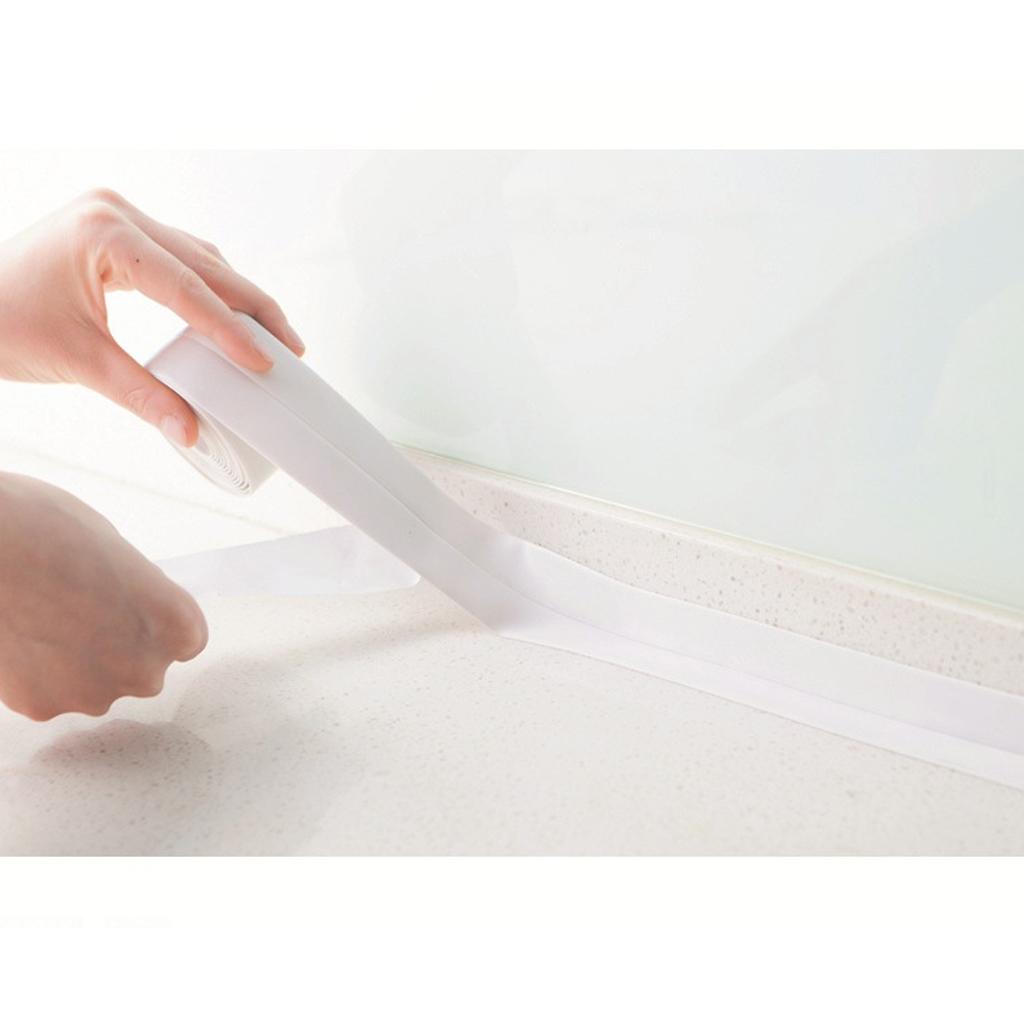 3.2m/10.50ft Kitchen Bathroom Waterproof Mold Proof Self Adhesive Wall PVC Sealing Tape, Long Lasting