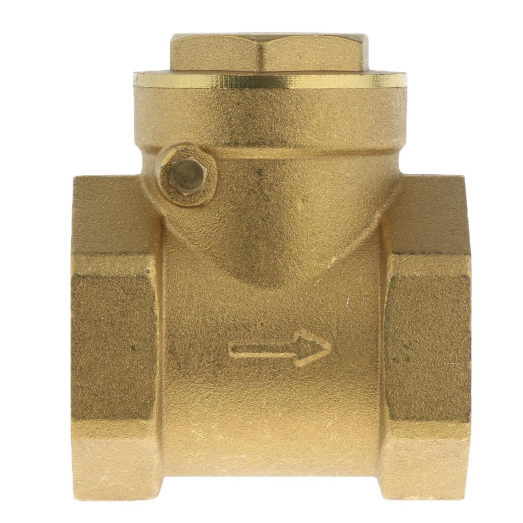 Female Thread Brass Swing Check Valve 1.2 Inch (DN32) - Horizontal One Way Check Valve, Durable