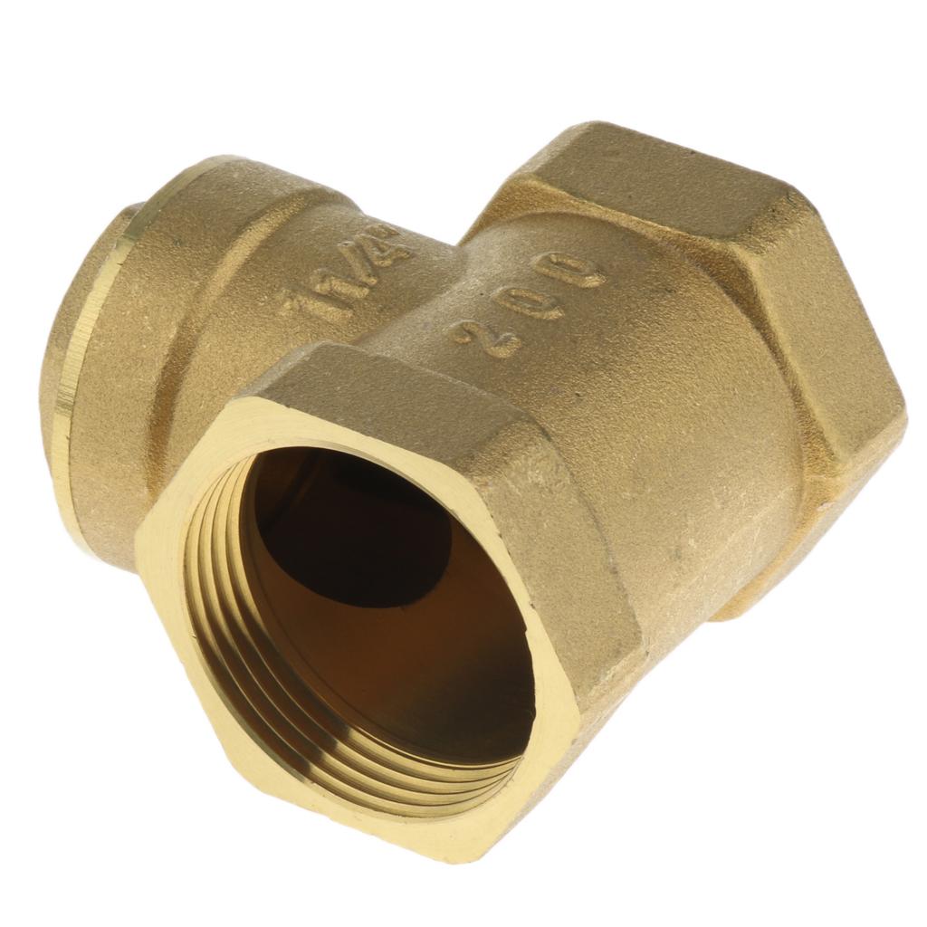 Female Thread Brass Swing Check Valve 1.2 Inch (DN32) - Horizontal One Way Check Valve, Durable