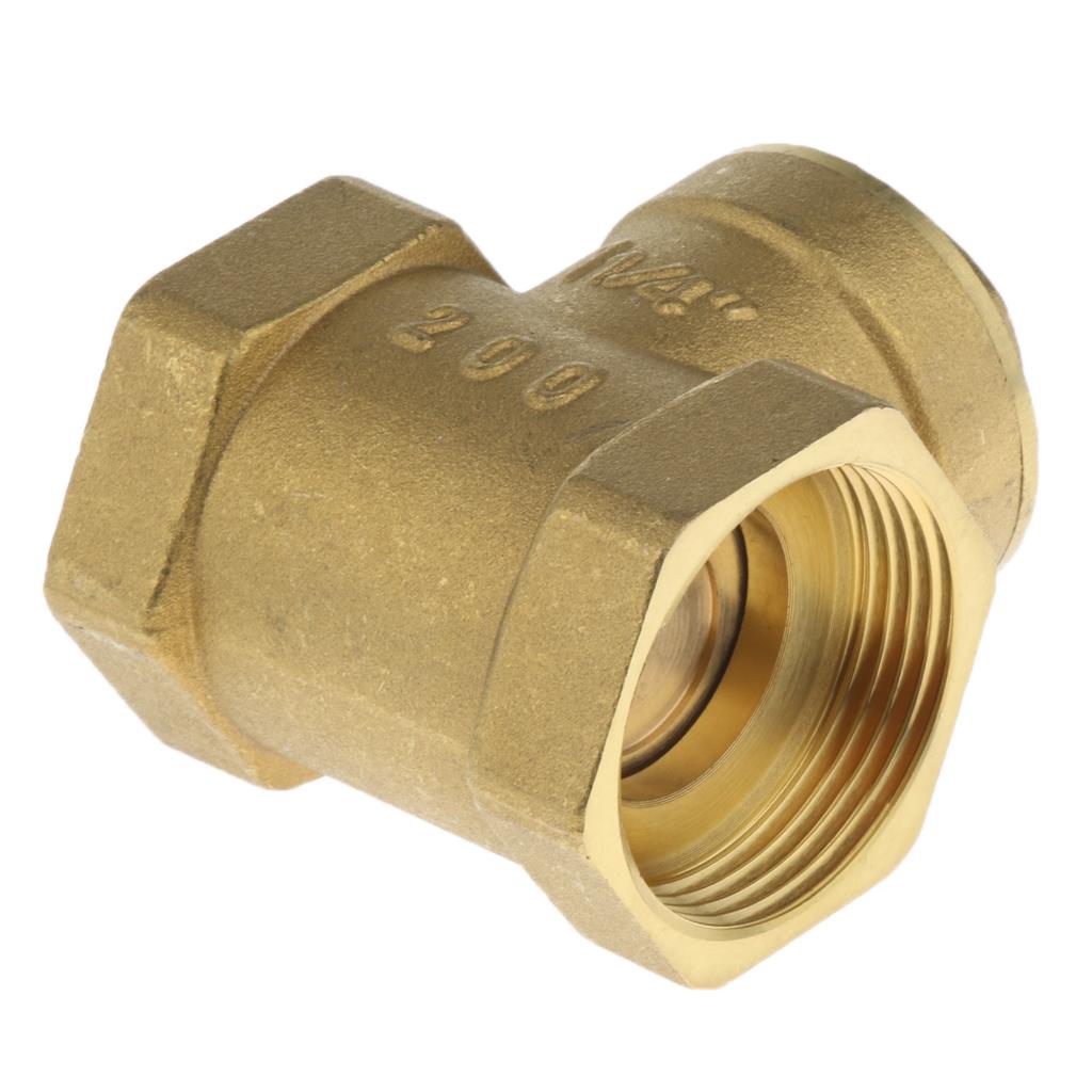 Female Thread Brass Swing Check Valve 1.2 Inch (DN32) - Horizontal One Way Check Valve, Durable