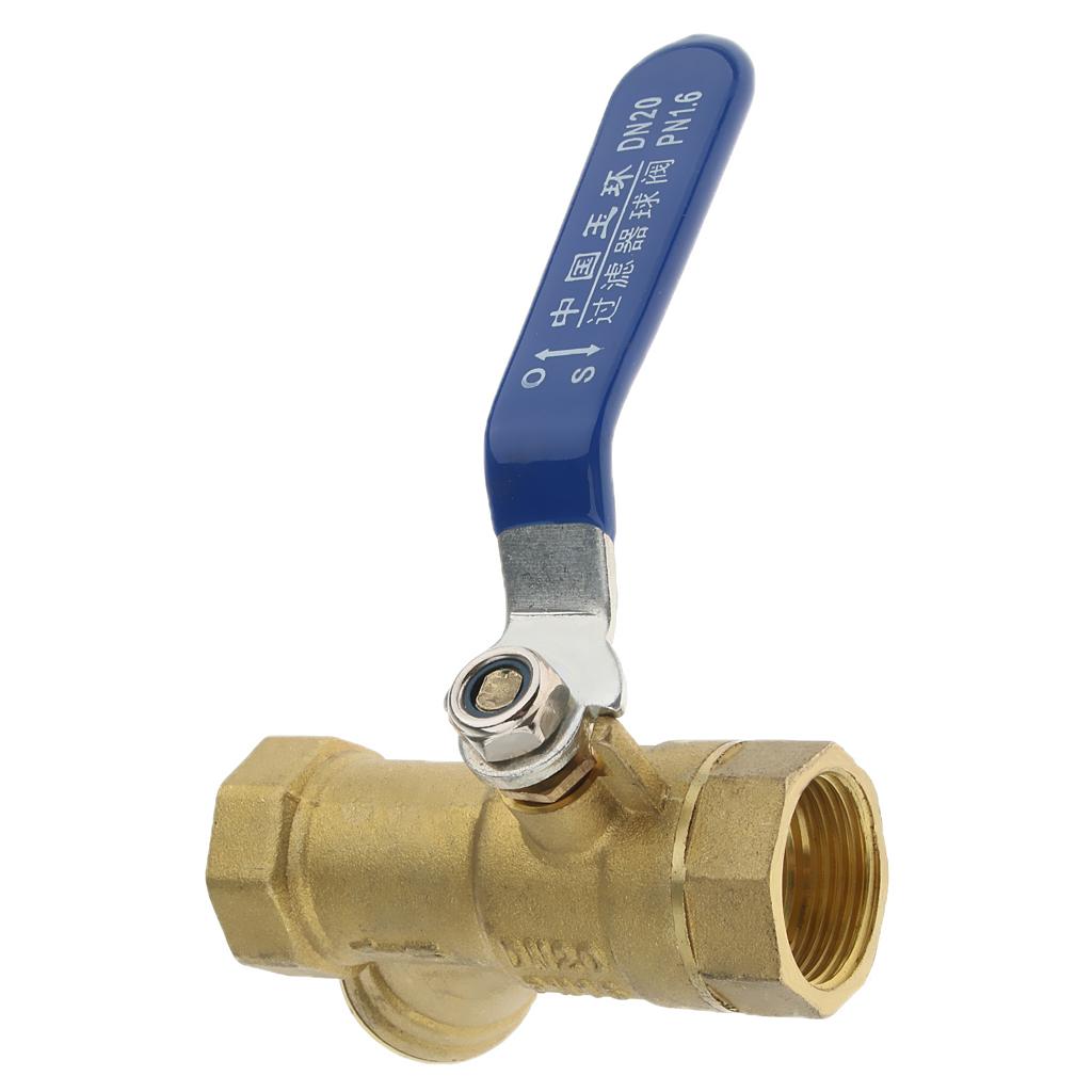 3/4" Brass Ball Valve Shut Off Female Thread with Filter Strainer DN20