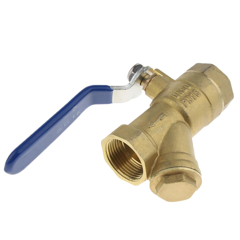 3/4" Brass Ball Valve Shut Off Female Thread with Filter Strainer DN20