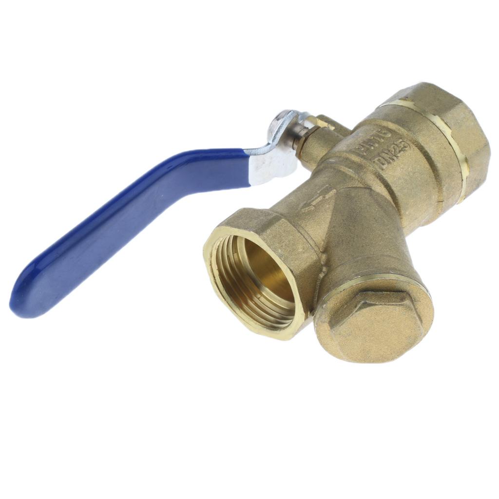 1" Brass Ball Valve Shut Off Female Thread with Filter Strainer DN25