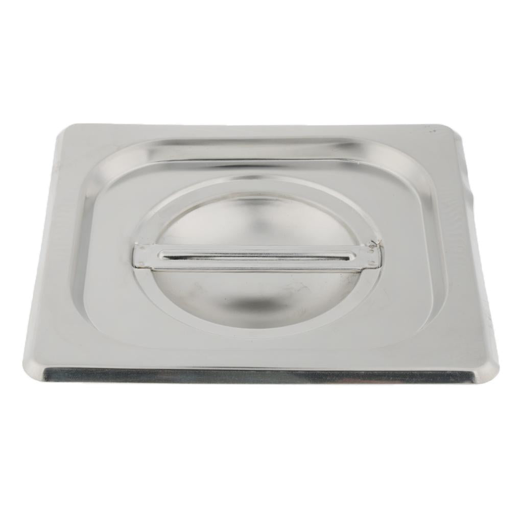 1PC Stainless Steel Lid Solid for 1/6 Size Steam Table Pan