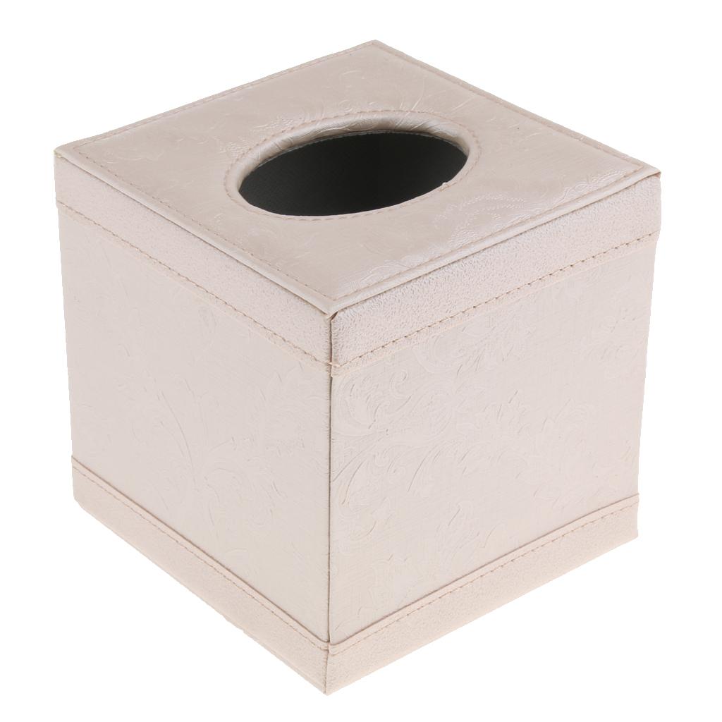 Tissue Box Cover Holder Case Paper Dispenser for Bathroom Bedroom White