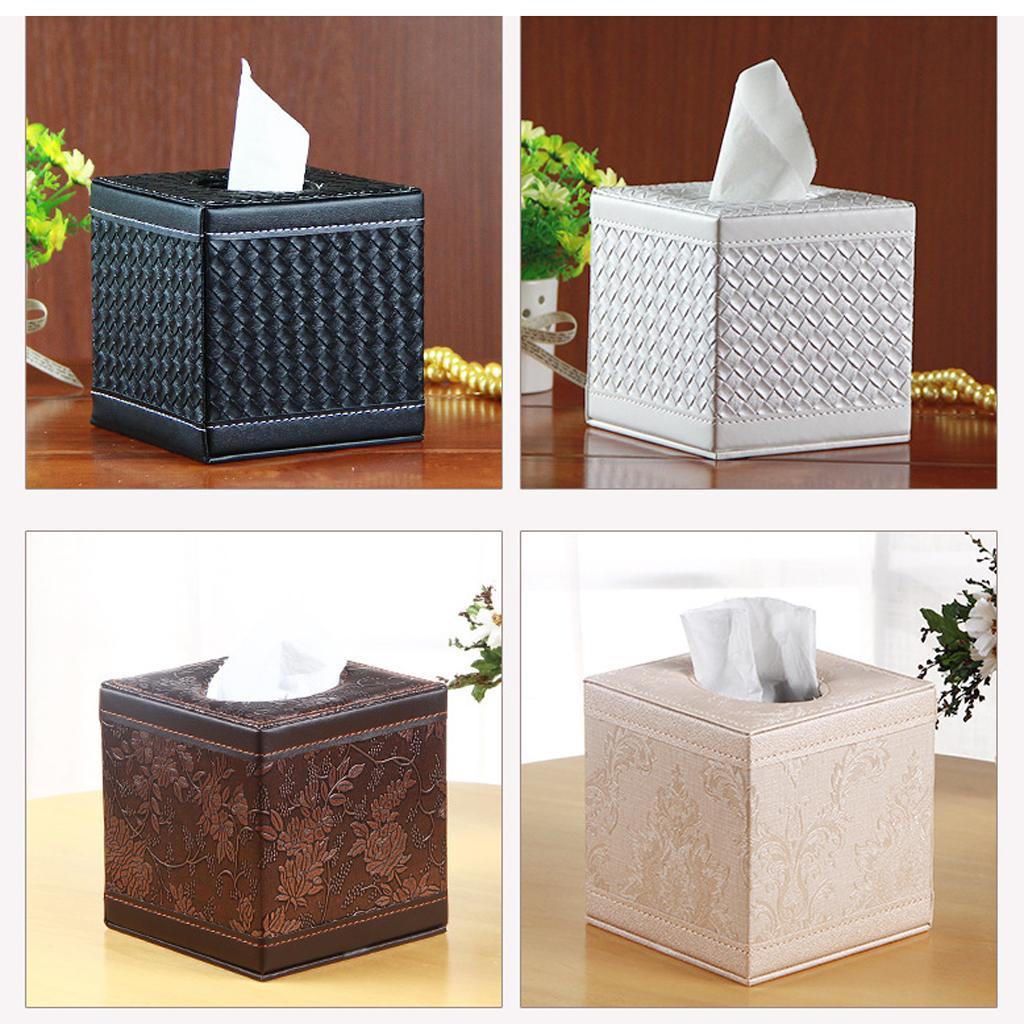 Tissue Box Cover Holder Case Paper Dispenser for Bathroom Bedroom White