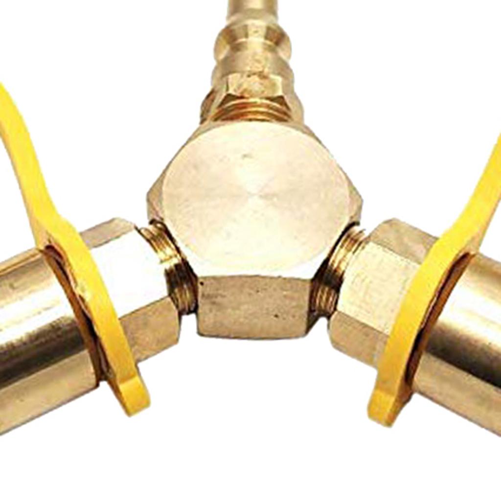 1/4inch Propane Y Splitter Quick Connect Y Adapter Fitting Connector Brass