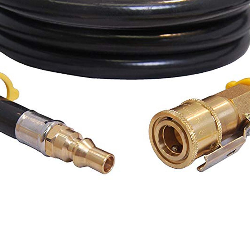 12Ft RV Propane Quick Connect, Low Pressure, Shutoff Valve & Full Flow Plug