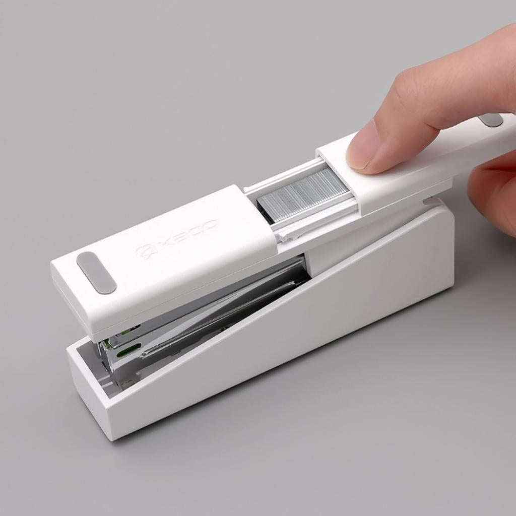 Kaco LEMO Stapler White, 20 Sheet Capacity, W/ Staple Storage, No jamming, improves office desktop efficiency