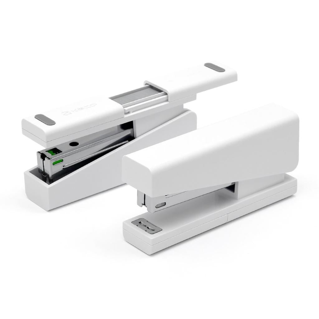 Kaco LEMO Stapler White, 20 Sheet Capacity, W/ Staple Storage, No jamming, improves office desktop efficiency