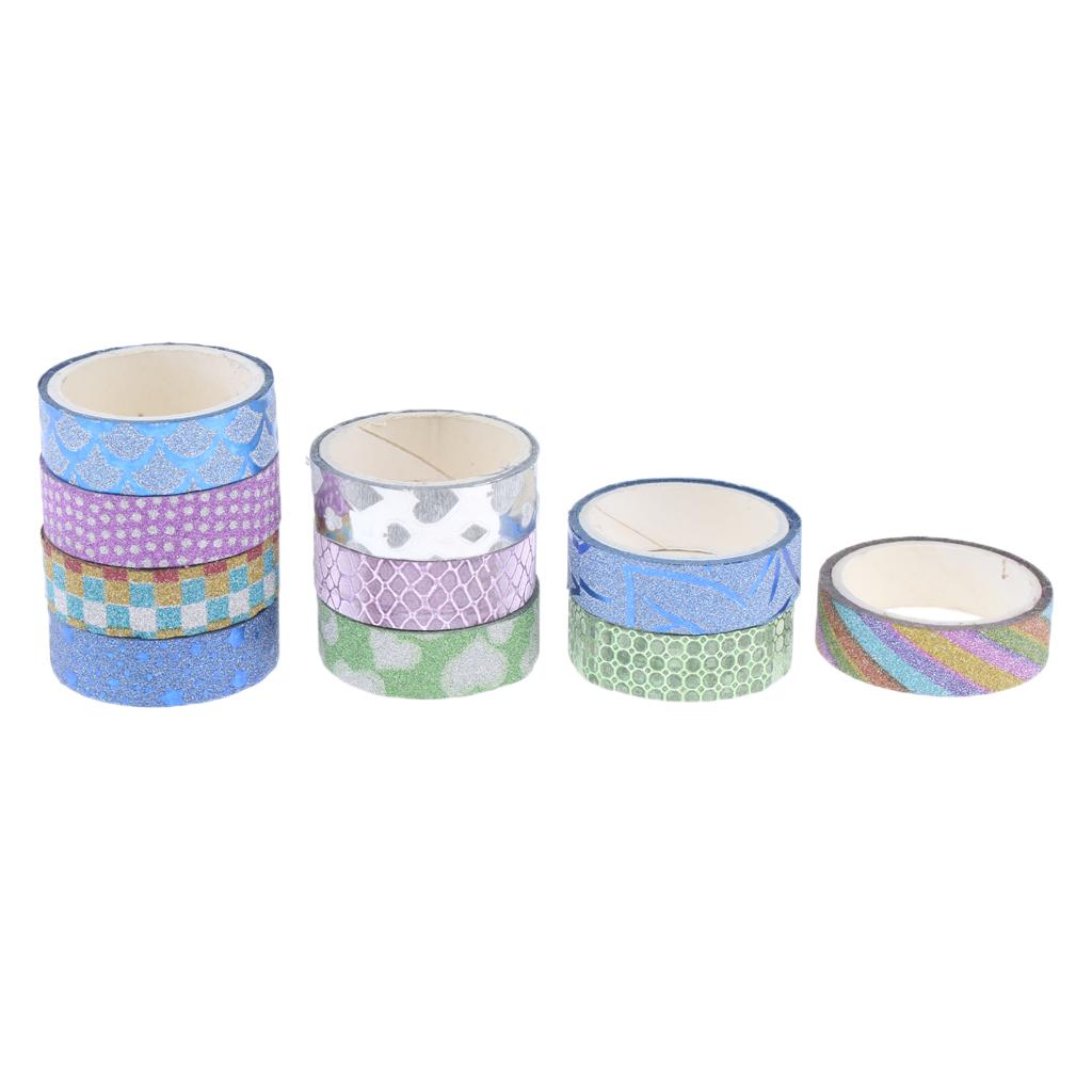 Glitter Tape Shiny Colored Masking Tape Sticky Adhesive DIY Tape Flowery