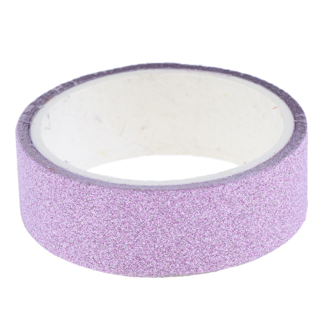 Glitter Tape Shiny Colored Masking Tape Sticky Adhesive DIY Tape Pure Color