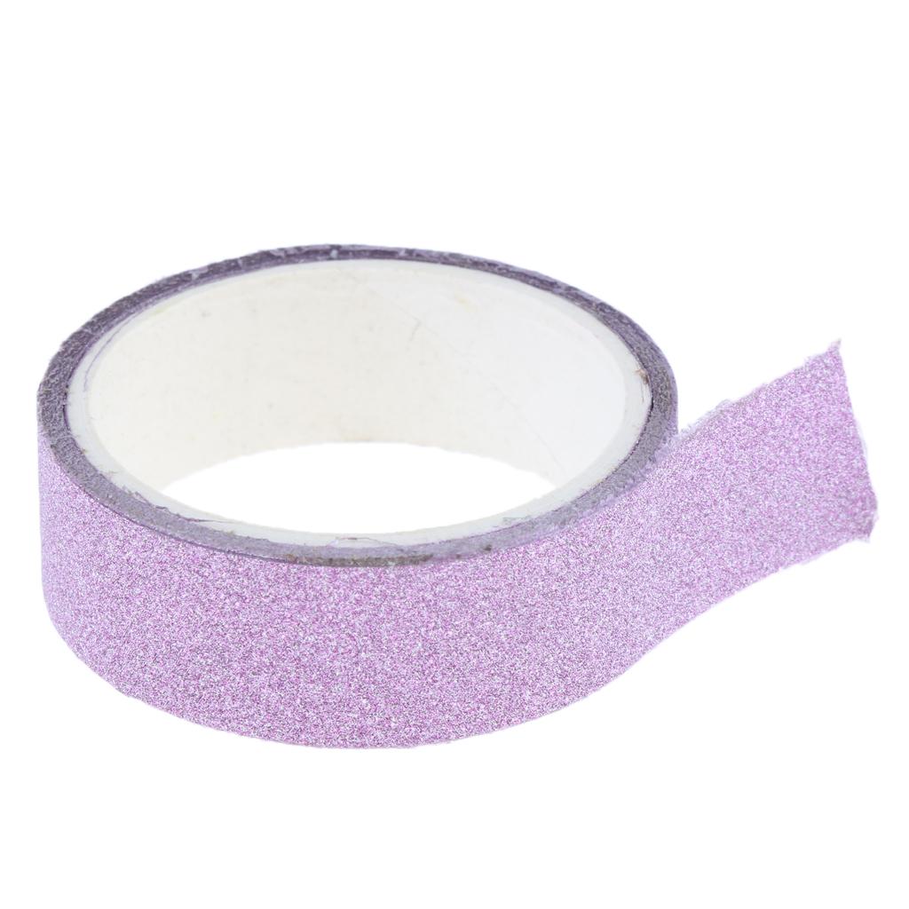 Glitter Tape Shiny Colored Masking Tape Sticky Adhesive DIY Tape Pure Color