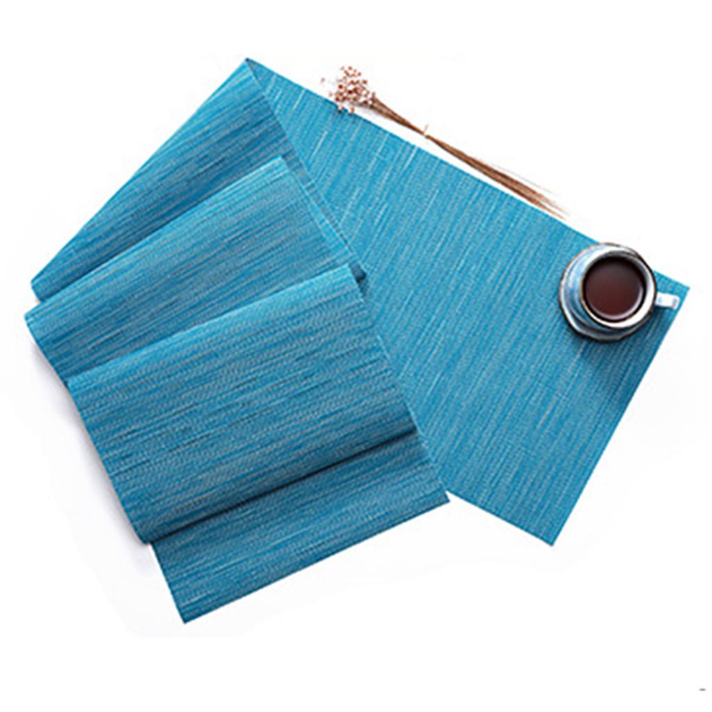 Rectangle Placemat Pad Table Coaster Bowl Mat Heat Resistant  Blue