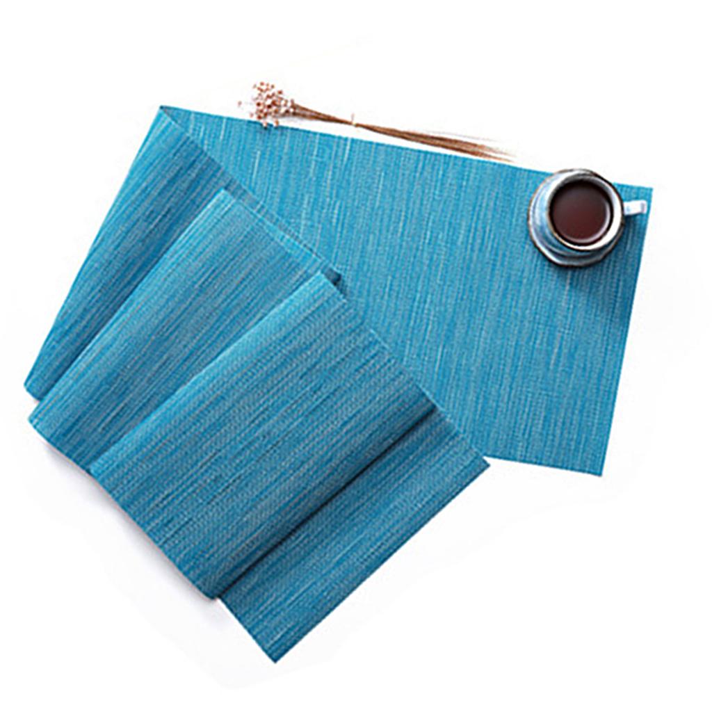 Rectangle Placemat Pad Table Coaster Bowl Mat Heat Resistant  Blue