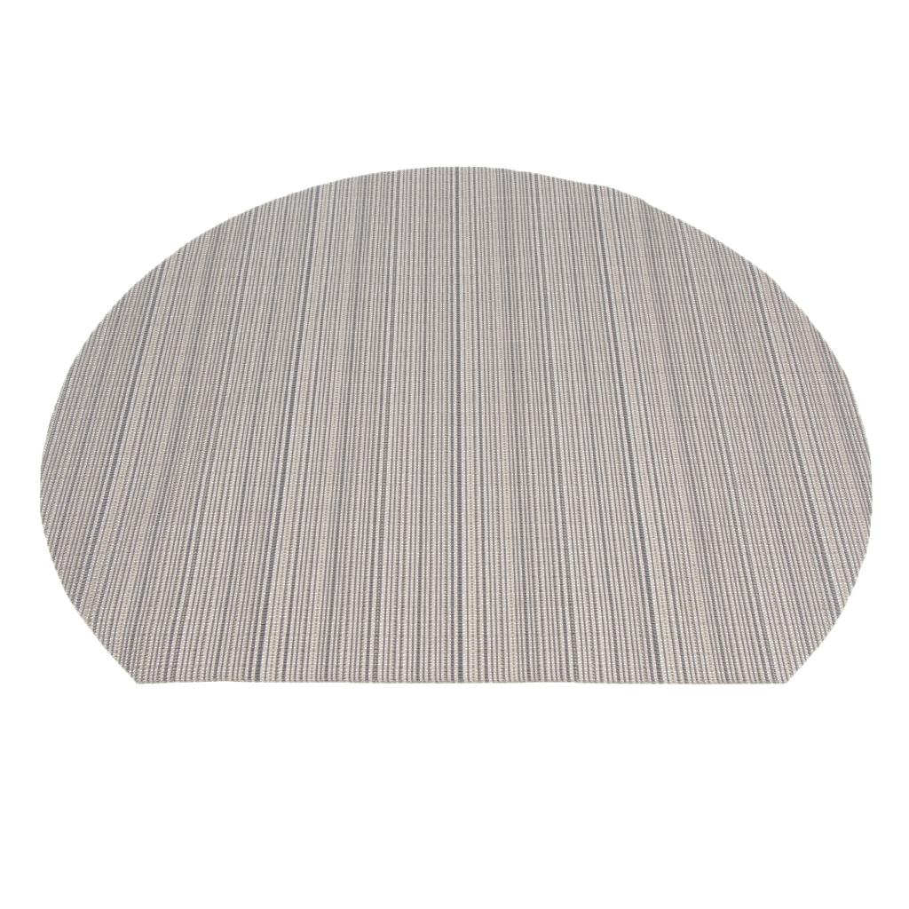 Semi-Circle Placemat Pad Table Coaster Bowl Mat Heat Resistant  Grey Stripe