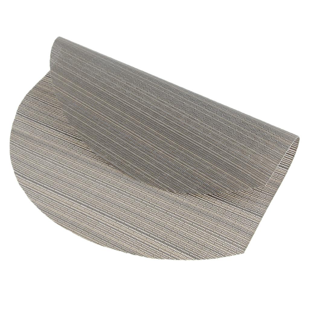 Semi-Circle Placemat Pad Table Coaster Bowl Mat Heat Resistant  Grey Stripe