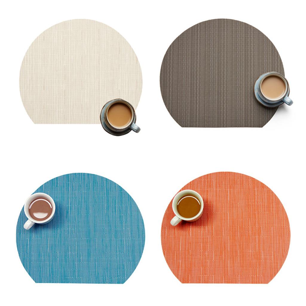 Semi-Circle Placemat Pad Table Coaster Bowl Mat Heat Resistant  Green