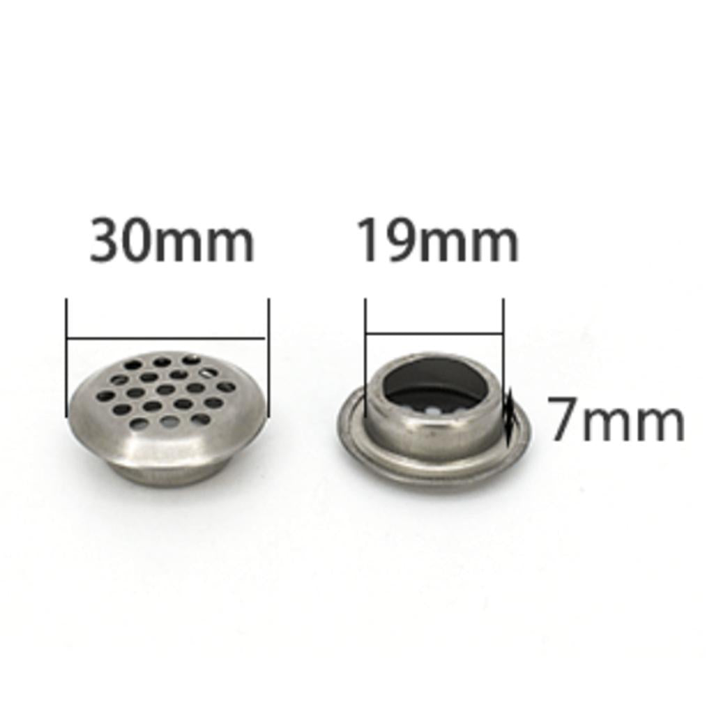 Cabinet Air Vents Cover Stainless Steel Round Vent Mesh Hole Louver 19mm