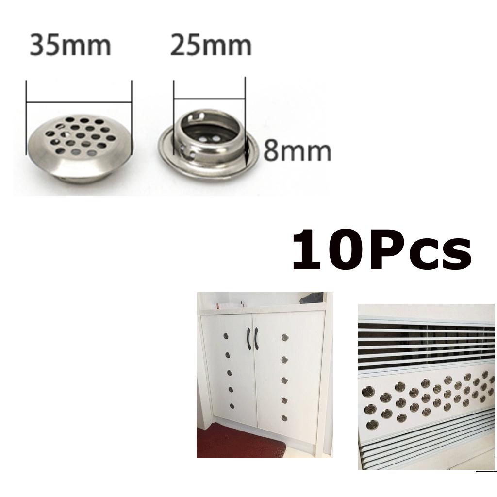 Cabinet Air Vents Cover Stainless Steel Round Vent Mesh Hole Louver 25mm