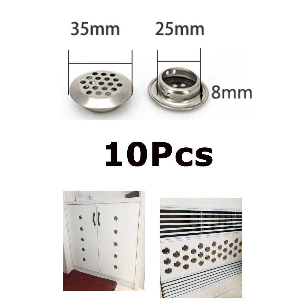 Cabinet Air Vents Cover Stainless Steel Round Vent Mesh Hole Louver 25mm