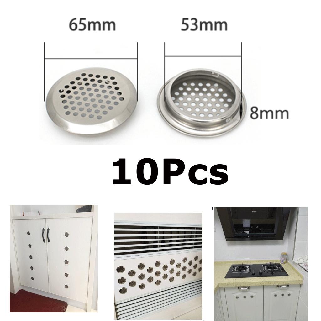 Cabinet Air Vents Cover Stainless Steel Round Vent Mesh Hole Louver 53mm