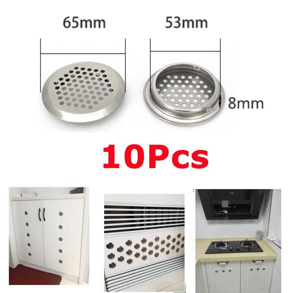 Cabinet Air Vents Cover Stainless Steel Round Vent Mesh Hole Louver 53mm