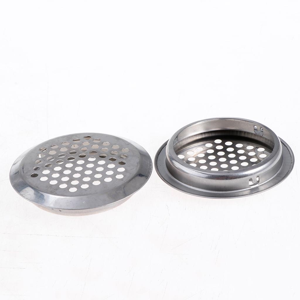 Cabinet Air Vents Cover Stainless Steel Round Vent Mesh Hole Louver 53mm