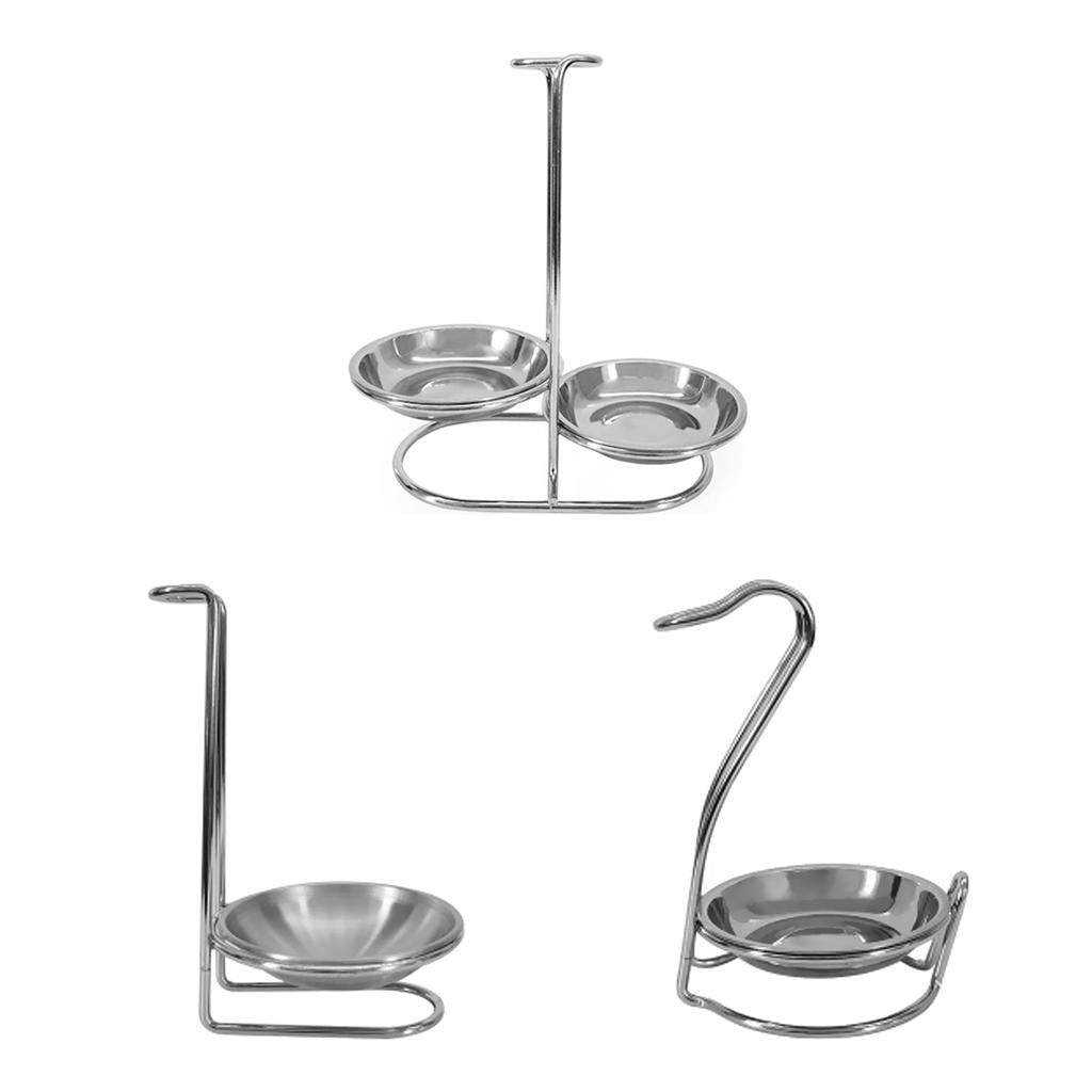 Stainless Steel Spoon Holder Rack Ladles Rest Soup Ladle Holder double size1 Double head