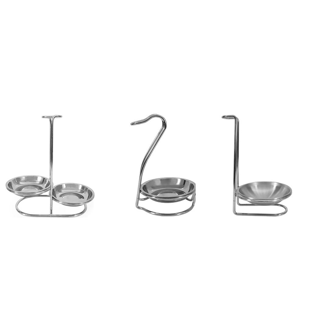 Stainless Steel Spoon Holder Rack Ladles Rest Soup Ladle Holder double size1 Double head