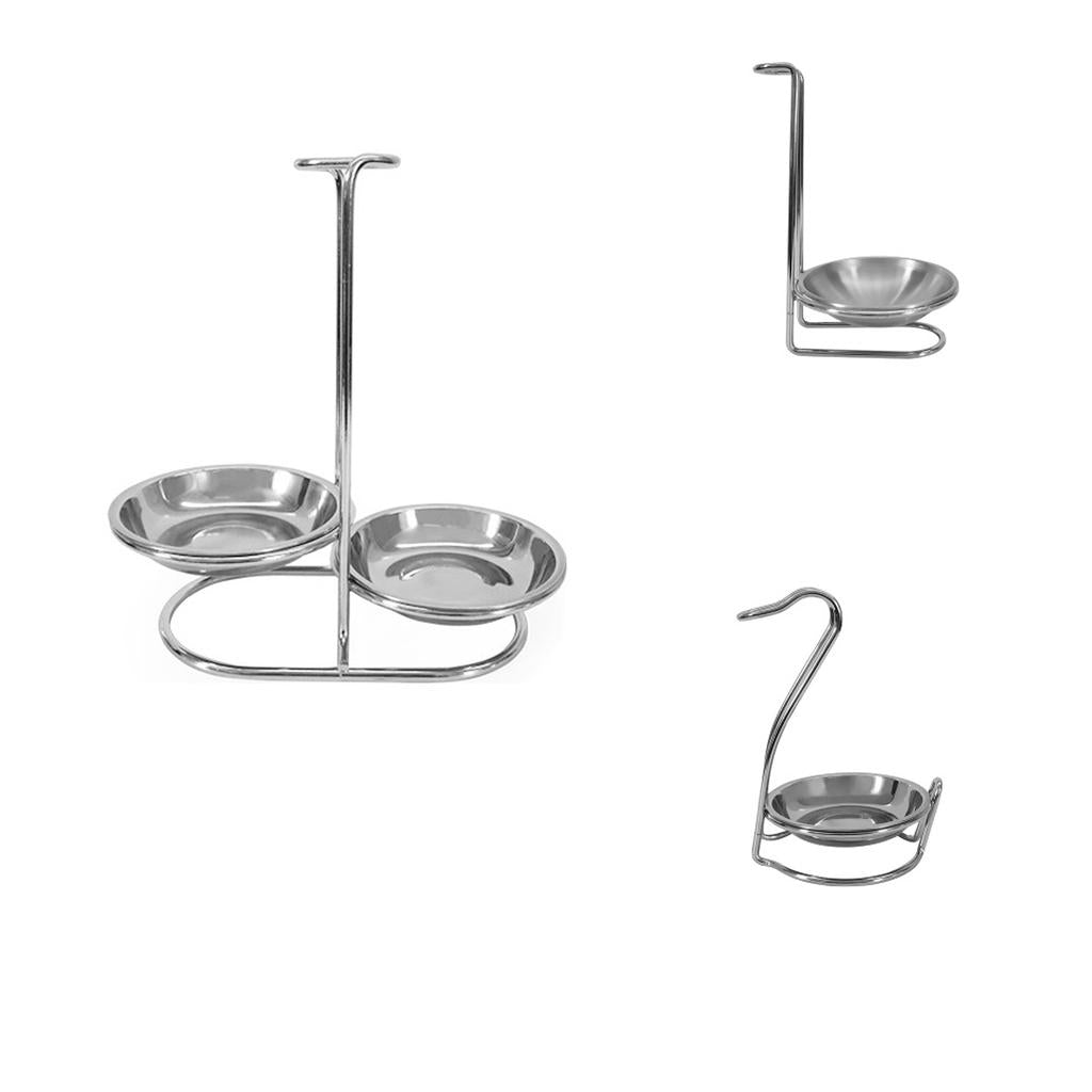 Stainless Steel Spoon Holder Rack Ladles Rest Soup Ladle Holder double size1 Double head