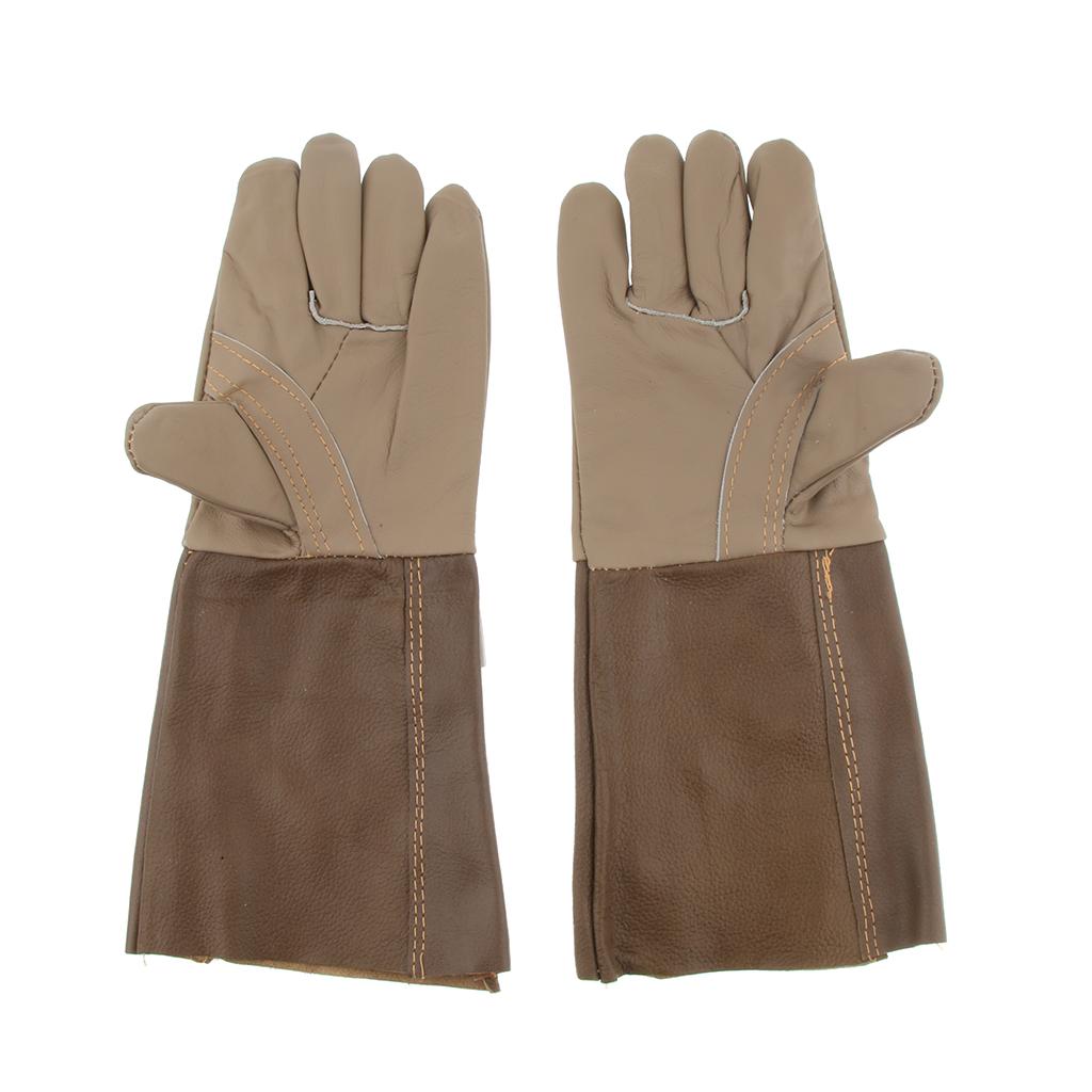 Leather Safety Work Gloves Welding Welder Protective Gloves Length 37cm