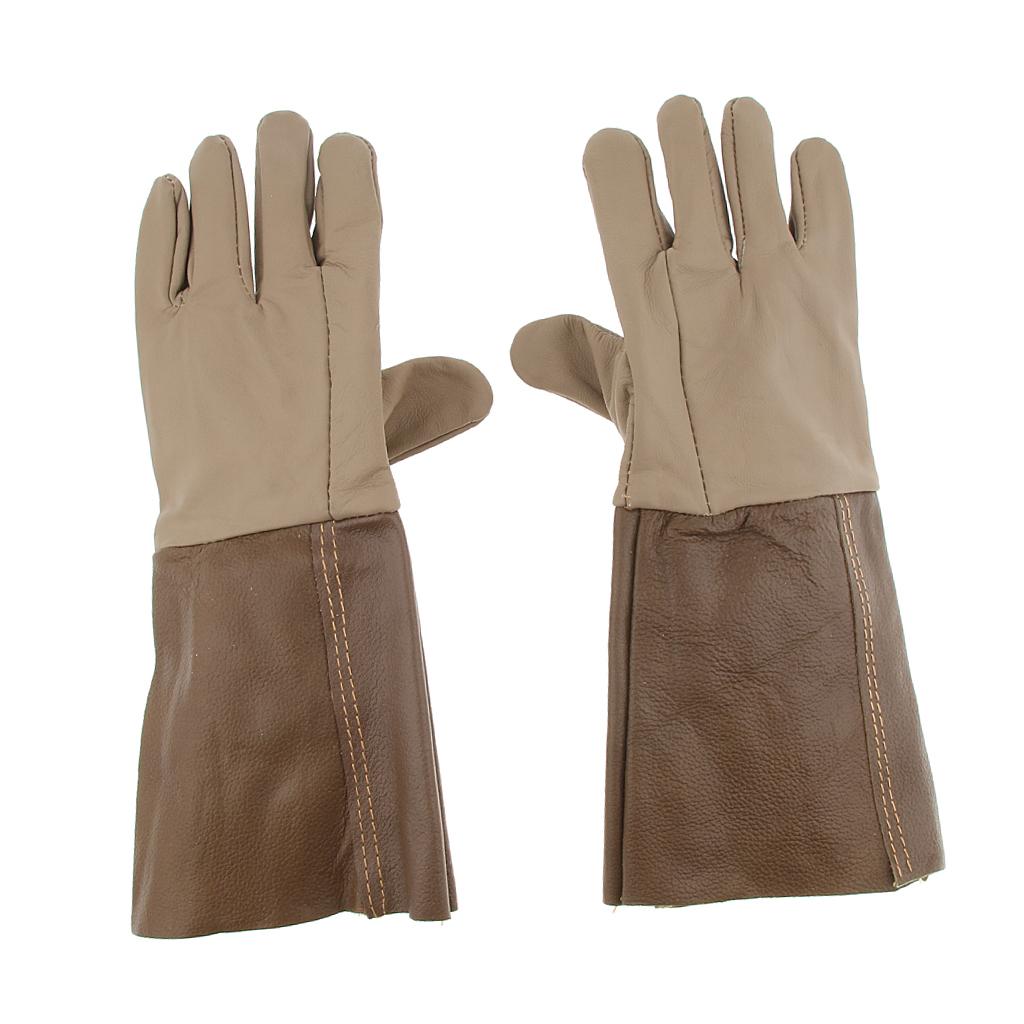 Leather Safety Work Gloves Welding Welder Protective Gloves Length 37cm