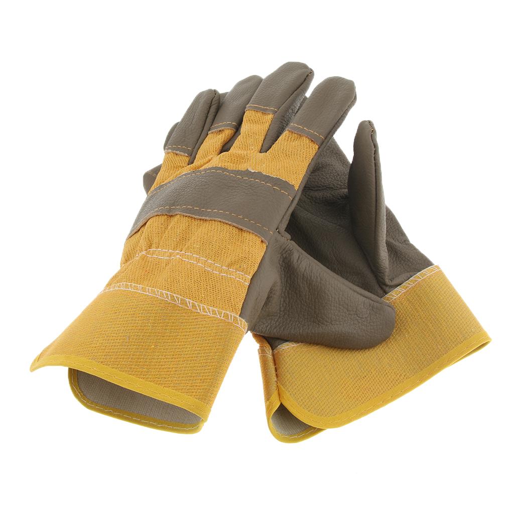 Leather Safety Work Gloves Welding Welder Protective Gloves Length 24cm