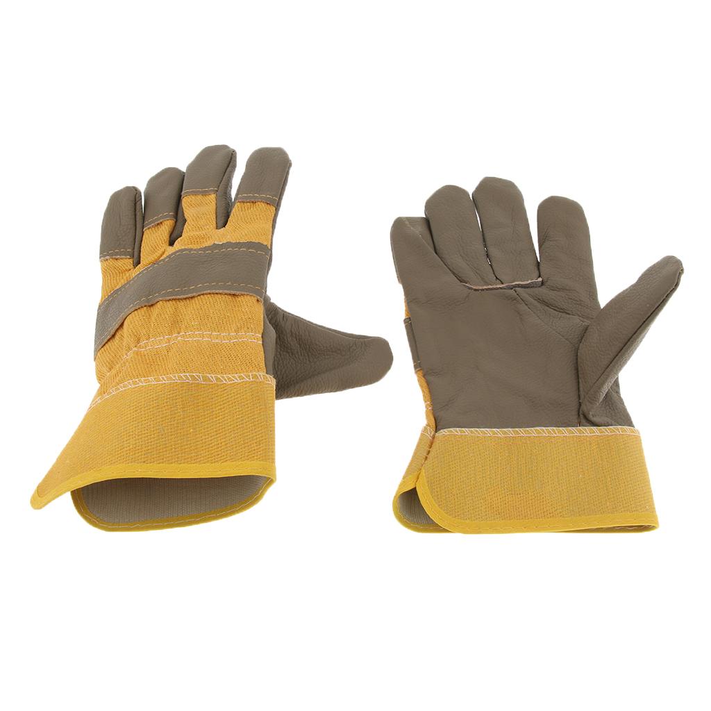 Leather Safety Work Gloves Welding Welder Protective Gloves Length 24cm