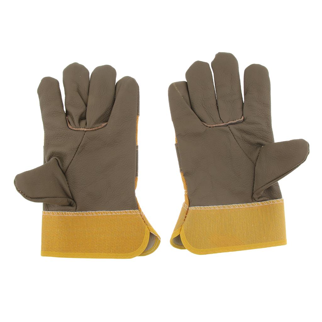 Leather Safety Work Gloves Welding Welder Protective Gloves Length 24cm