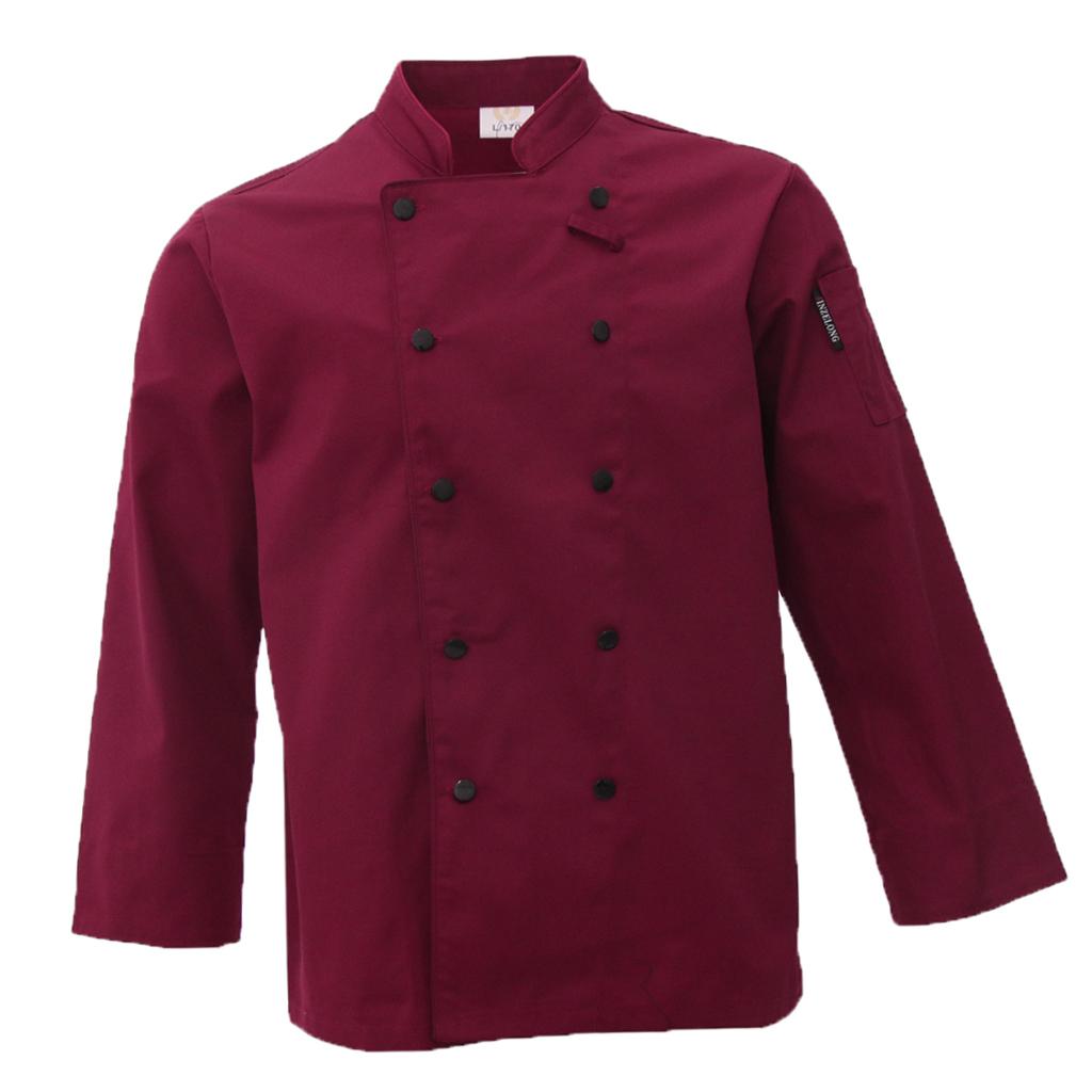 Restaurant Unisex Chef Long Sleeve Coat Jacket Uniform / Cook Clothes L